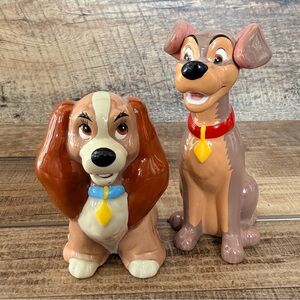 1990s Disney Lady and the Tramp Ceramic Figures